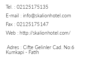 Skalion Hotel iletiim bilgileri